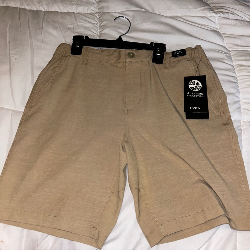 RVCA All Time Coastal Solid Hybrid Shorts NEW Size 23 Inseam 17” Khaki